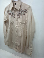 New Women’s Champion Western Tan Design Long Sleeve Pearl Snap 14.5 MM-44