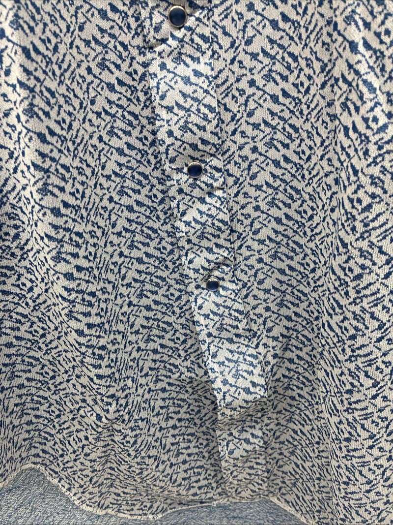 New Men’s Miller Blue Deigned Long Sleeve Pearl Snap 15.5 Medium II-102