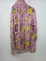 New Women’s Western Trends Pink Floral Long Sleeve Pearl Snap Size 10 MM-54