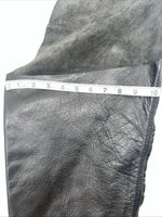 NOS Black Leather Show Chaps Adjustable Waist 45” Small N-37