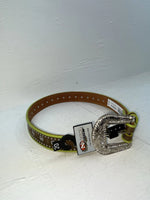 New Brown Genuine Leather Nocona Bling And Green Border 20” Belt #N4410223 NN-82