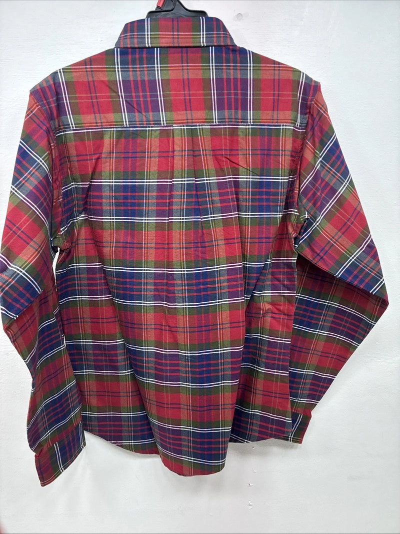 New Boys Twenty X Red Plaid Long Sleeve Pearl Snap XL DD-91