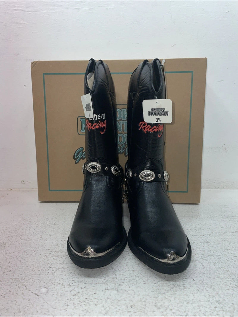 New Youth Black Smoky Mountain Cowboy Boots. 1079 Y 3.5 3 1/2. 22-64