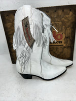 New Women’s White Fringe Laredo Cowboy Boots. 28 711 7.5 7 1/2 M. 18-26