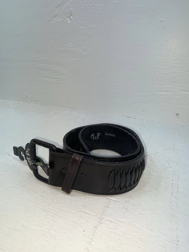 New Black Genuine Leather M & F Weaved And Pendent 24” Belt #3241001 NN-69