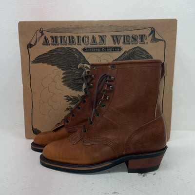 New Women’s Brown American West Cowboy Boots. 59003 9.5 9 1/2 M. 16-131