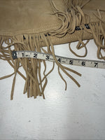 New Tan Congress Leather Show Chaps With Fringe Adjustable Waist 44” L-45