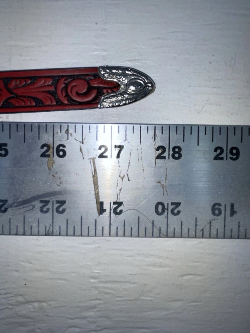 New Red Genuine Leather Chambers Tooled 20” Belt #WY347 NN-52