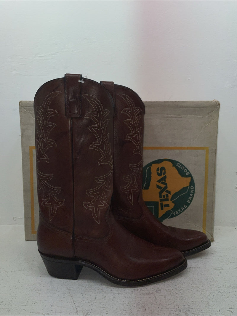 New Men’s Brown Texas Brand Cowboy Boots. 7933 9 D. 4-85