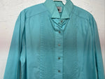 New Women’s Western Collection Turquoise Long Sleeve Button Up Shirt 14 3B-80