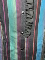 New Women’s HbarC California Ranchwear Multicolor Long Sleeve Button Up S 3C-43