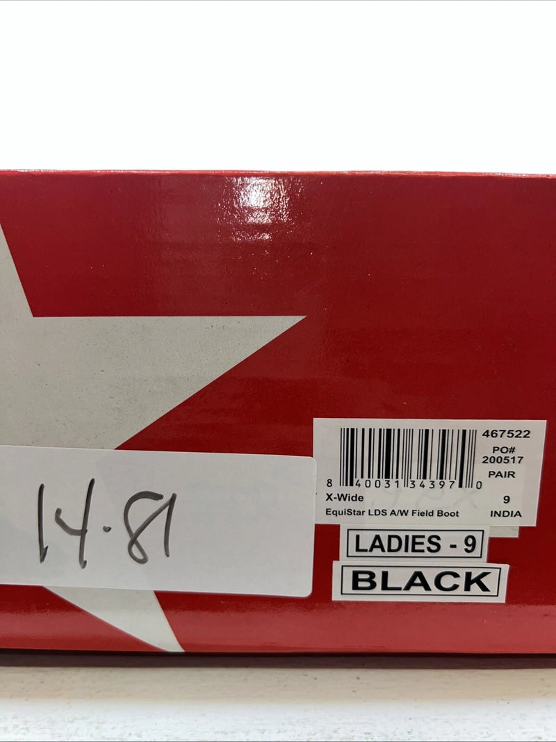 New Women’s Black EQUISTAR English Riding Boots. 467522 9 W. 12-81