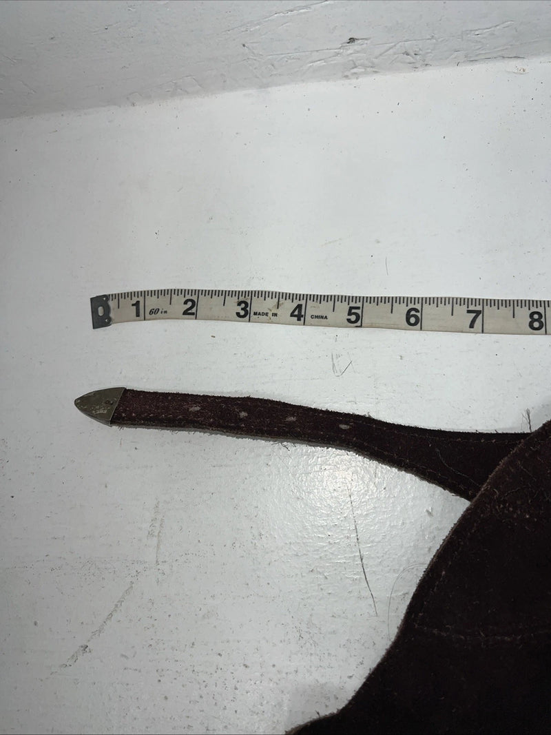 NOS Brown Show Chaps With Fringe Adjustable Waist 38” N-38