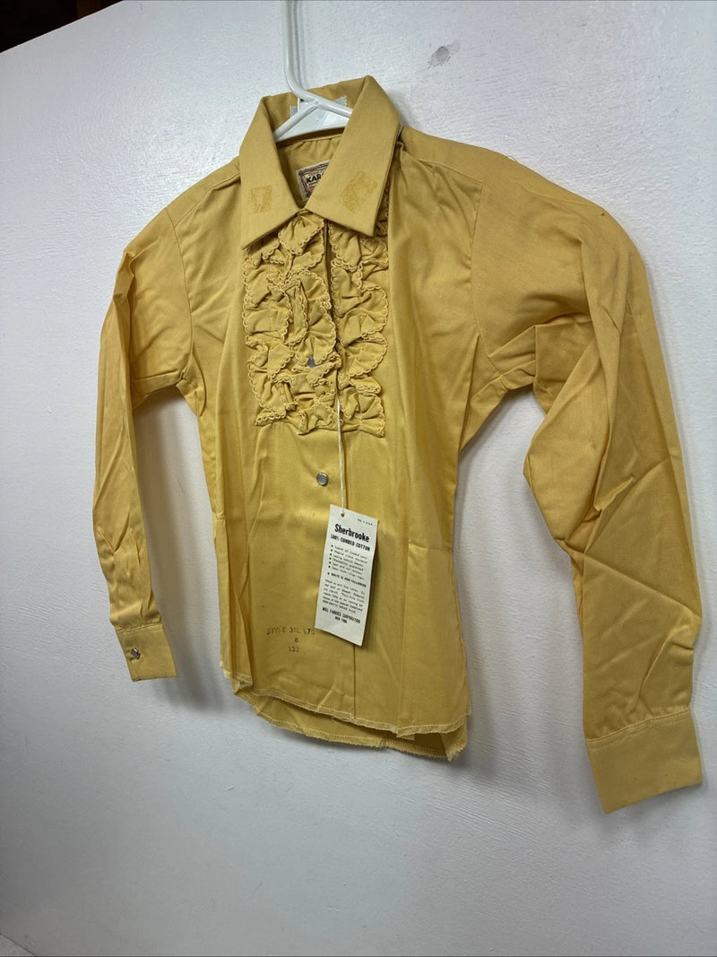 New Kids Karman Yellow Design Long Sleeve Pearl Snap Size 8 TT-136