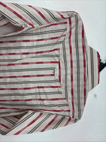New Boys White Horse Red Stripe Long Sleeve Pearl Snap Medium DD-113