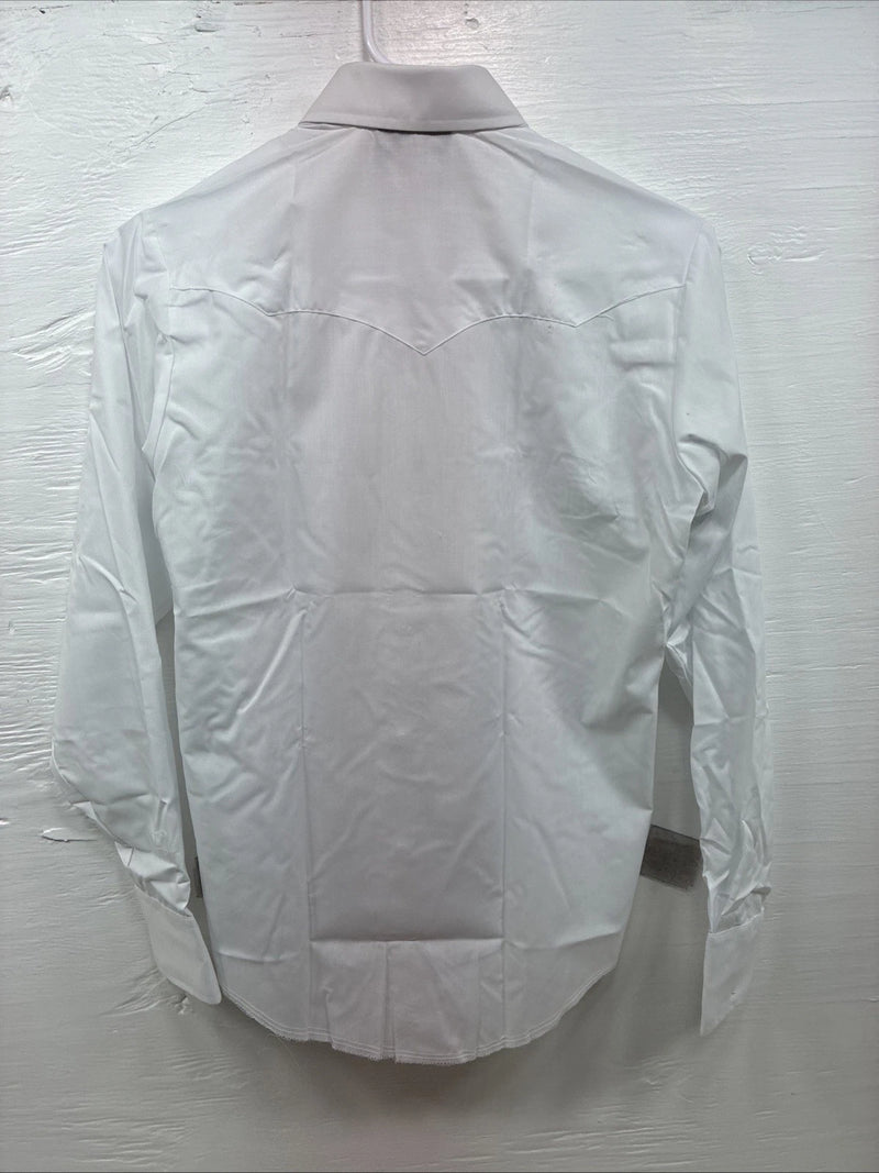 New Boys Champion Western White Long Sleeve Pearl Snap 16 CC-79