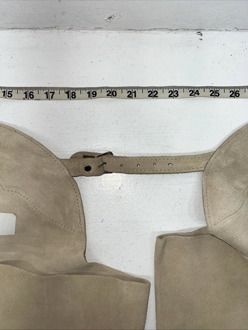 New Tan Whitman Show Chaps With Fringe Adjustable Waist 43” L-49