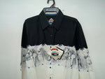New Women’s White Black Cumberland Outfitters Long Sleeve Button Up M 3B-85