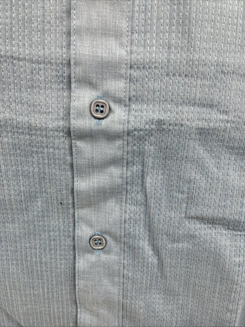 New Wayne Scott Blue Long Sleeve Button Up English Shirt Small AA-83