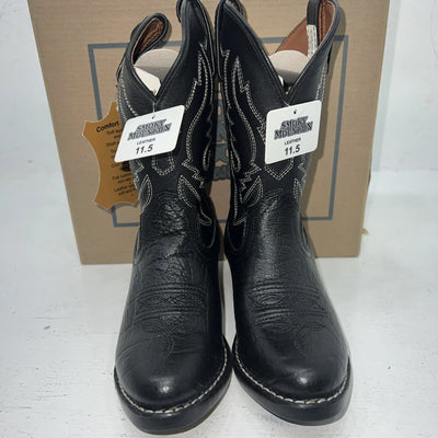 New Children’s Black Smoky Mountain Cowboy Boots. 1117C 11.5 11 1/2 R. 24-106