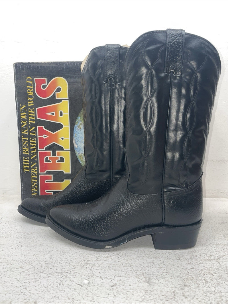 New Men’s Black Texas Brand Cowboy Boots.  251542361 9.5 9 1/2 D. 3-70