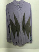 New Men’s Purple Gray Cowboy Threads Button Up Long Sleeve Shirt Medium I-41