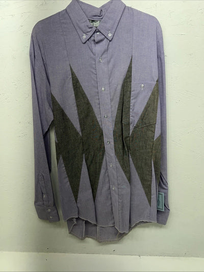 New Men’s Purple Gray Cowboy Threads Button Up Long Sleeve Shirt Medium I-41