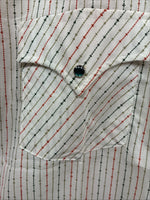 New Men’s Dickson Jenkins Multicolor Stripe Short Sleeve Pearl Snap Medium O-73