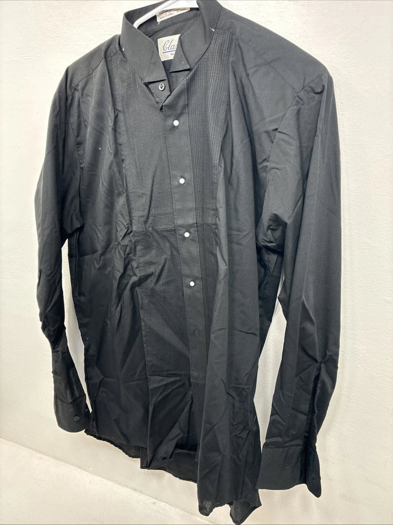 New Classix Black Long Sleeve Button Up English Shirt Medium II-35