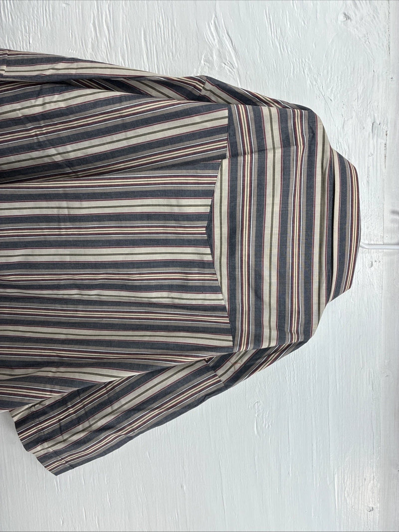 New Men’s ELY Cattleman Multicolor Stripe Short Sleeve Pearl Snap 3XL M-82