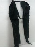 NOS Green Whitman Show Chaps With Fringe Adjustable Waist 44” L-23