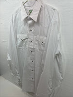New Men’s Mesquite White Long Sleeve Pearl Snap 17.5 X 37 XL T-91