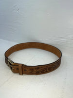 New Brown Genuine Leather Tex Tan Tooled 30” Belt #1638B JJ-160