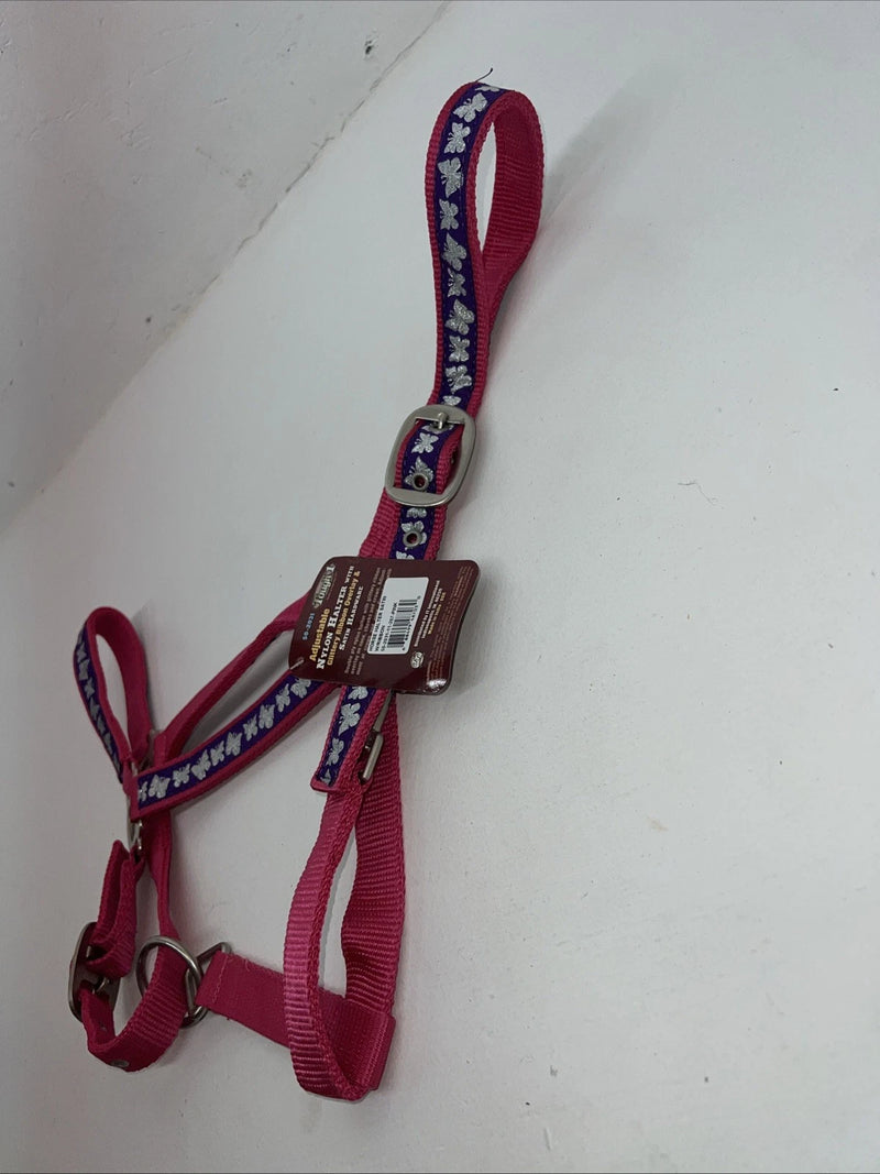 New Tough 1 Pink Purple Butterfly Nylon Full Halter #50-2031 3C-12