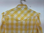 Be Women’s H Bar C Yellow Checker Long Sleeve Pearl Snap Size 30 LL-111