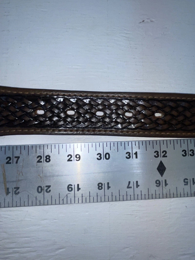 New Brown Genuine Leather Tex Tan Tooled 30” Belt #022335 JJ-147