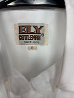 New Boys ELY Cattleman White Long Sleeve Pearl Snap Size 8 MM-15