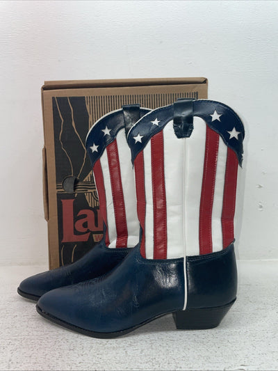 New Youth U.S. Flag Laredo Cowboy Boots. 1644 5 M. 2-119