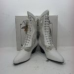 New Women’s White Lace Up American West Cowboy Boots. 515 9.5 9 1/2 M. 17-108