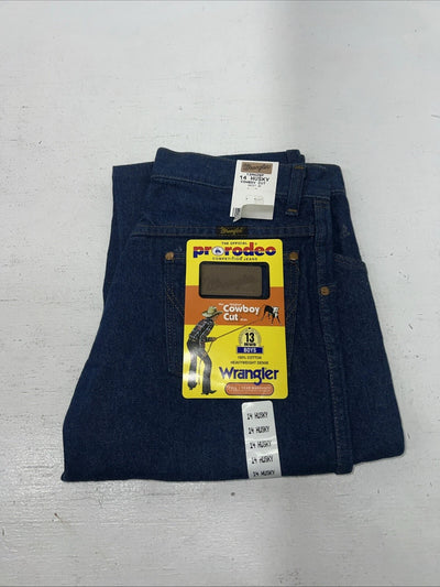 New Boys Pro Rodeo Cowboy Cut Wrangler Jeans. 14 Husky D-10