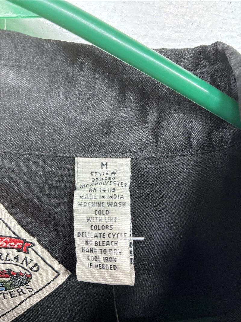 New Women’s Cumberland Black Rise Design Long Sleeve Pearl Snap Medium TT-141 