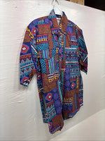 New Men’s San Angela Multiple Color Design Short Sleeve Button Up Medium J-75