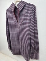 New Wims Panhandle Slim Blue Red Long Sleeve Zip Up Size 16 3B-6