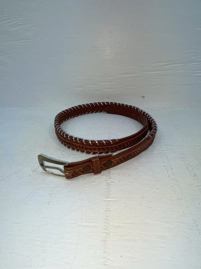 New Brown Genuine Leather Tex Tan Weaved 30” Belt #02/4564 JJ-131