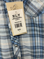 New Girls Cumberland Blue Plaid Long Sleeve Pearl Snap Size 1 YY-1