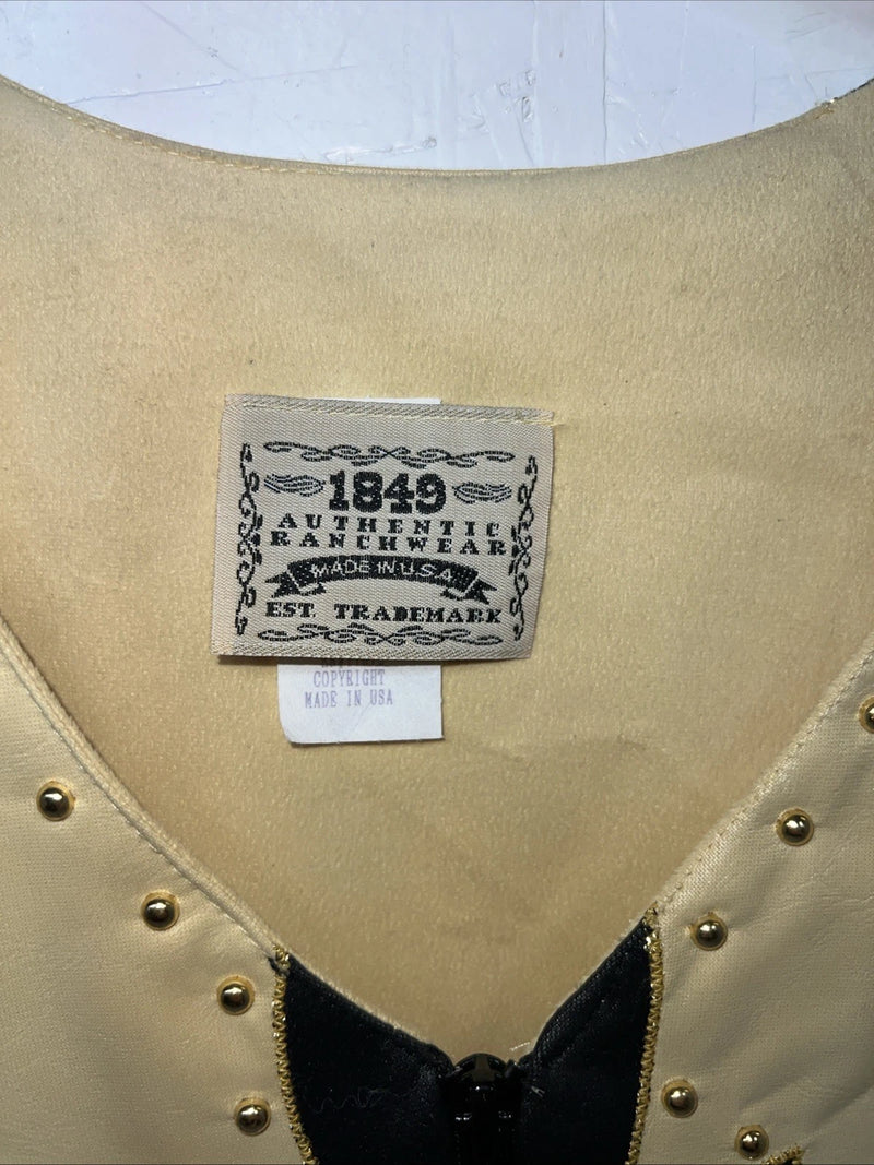 New Women’s 1849 Authentic Ranchwear Yellow Western Show Vest XXL #3325 UU-20