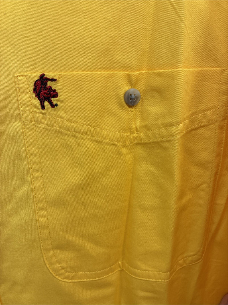 New Men’s Wrangler PBR Western Yellow Long Sleeve Button Up 2XL H-51