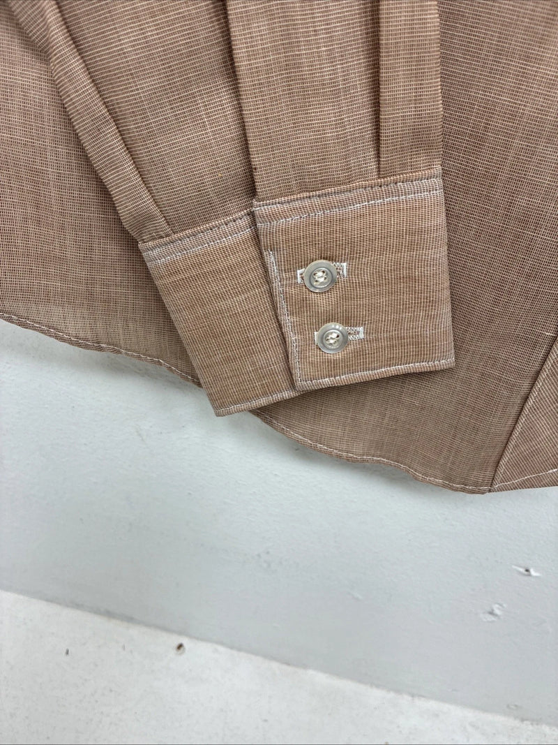New Women’s Panhandle Slim Brown Long Sleeve Button Up Size 30 KK-68