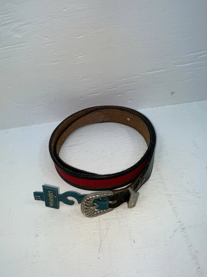 New Red Genuine Leather Wrangler 34” Belt #628005 JJ-5