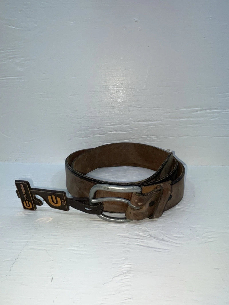 New Brown Genuine Leather Chambers 34” Belt #JC679 Z-125